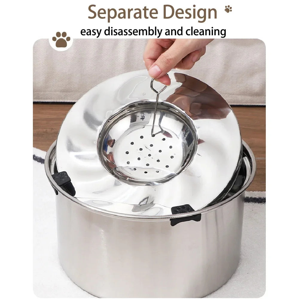 Premium 304 Stainless Steel Splash-Proof Pet Water Bowl | Toto & Co.
