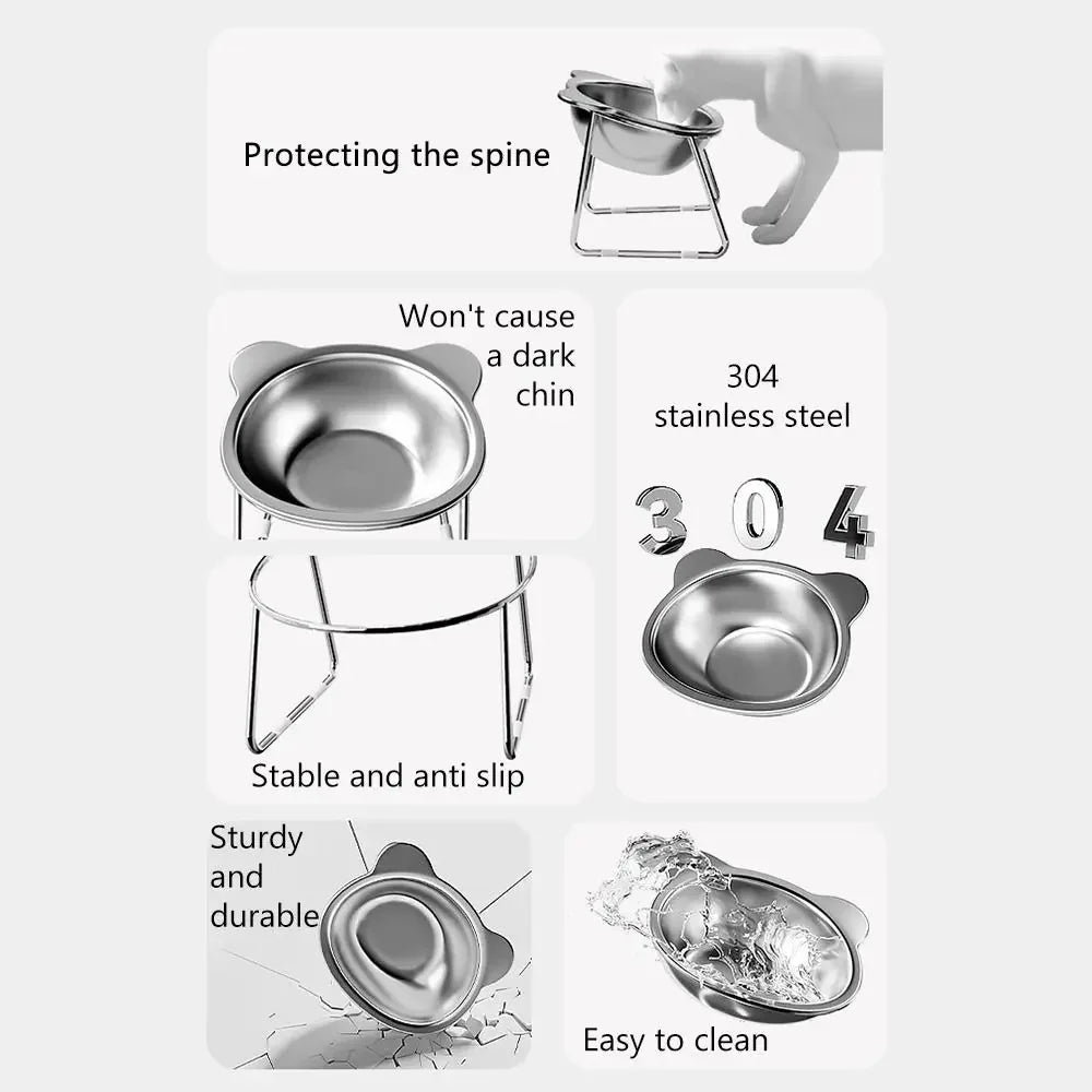 Elevated 15° Stainless Steel Dog Bowl | Toto & Co.