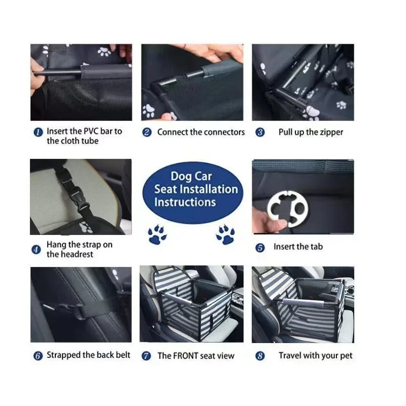 Premium Oxford Dog Car Seat Basket | Toto & Co.