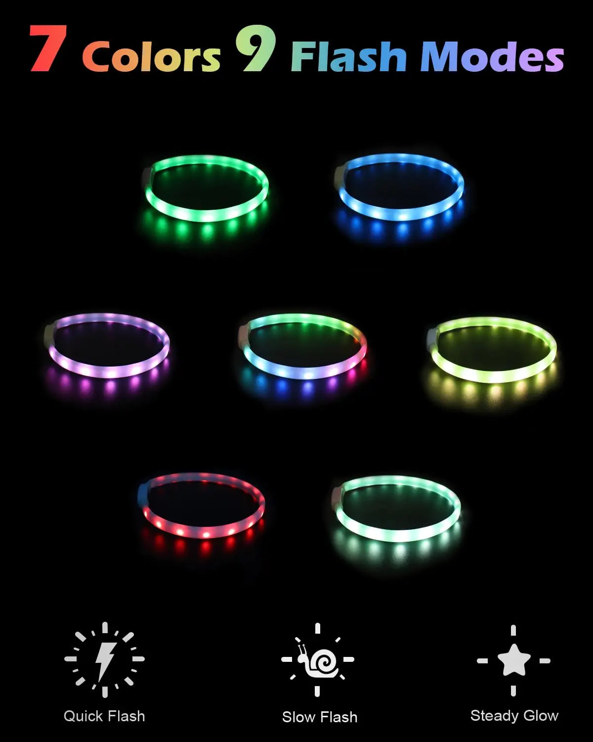 USB Rechargeable LED Silicone Dog Collar | Toto & Co.