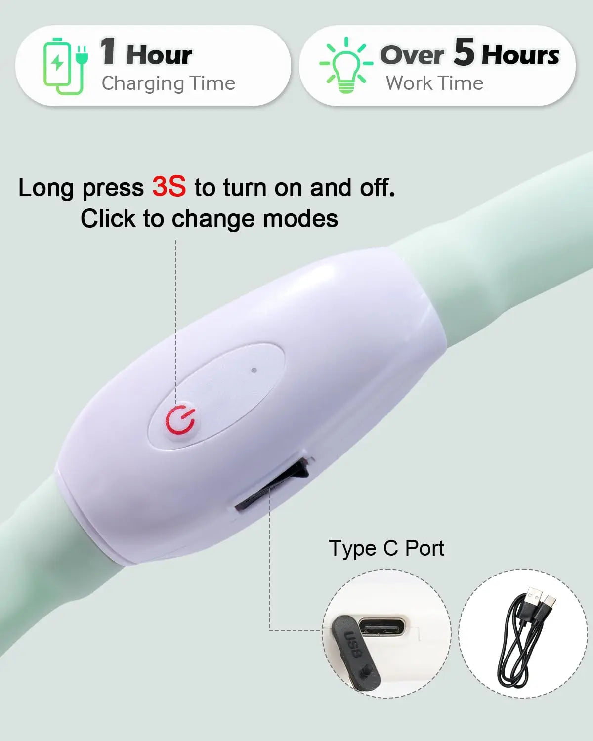 USB Rechargeable LED Silicone Dog Collar | Toto & Co.